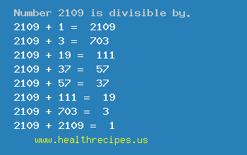 Number 2109 is divisible by the following numbers