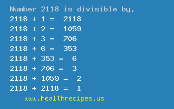 Number 2118 is divisible by the following numbers