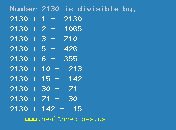 Number 2130 is divisible by the following numbers