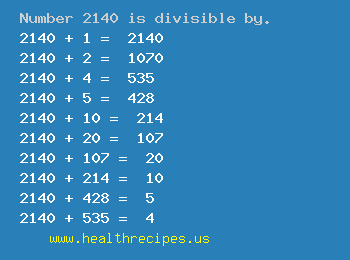 Number 2140 is divisible by the following numbers