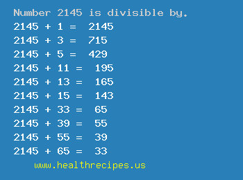 Number 2145 is divisible by the following numbers