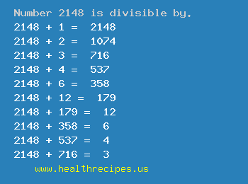Number 2148 is divisible by the following numbers