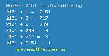 Number 2151 is divisible by the following numbers