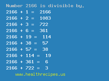 Number 2166 is divisible by the following numbers