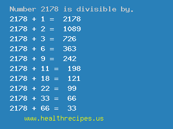 Number 2178 is divisible by the following numbers