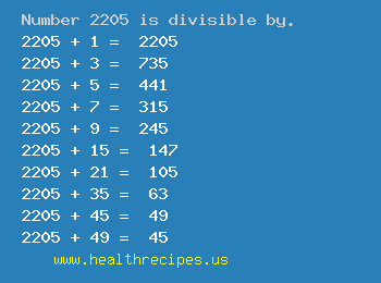 Number 2205 is divisible by the following numbers
