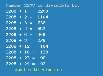 Number 2208 is divisible by the following numbers