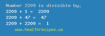 Number 2209 is divisible by the following numbers
