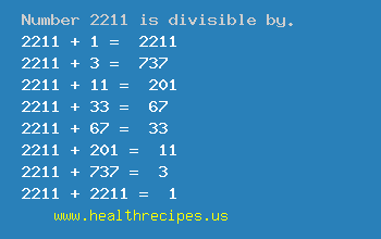 Number 2211 is divisible by the following numbers