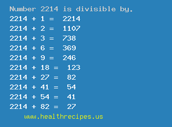 Number 2214 is divisible by the following numbers