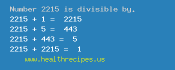 Number 2215 is divisible by the following numbers