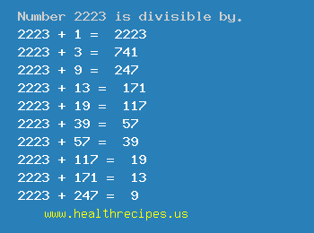Number 2223 is divisible by the following numbers