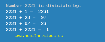 Number 2231 is divisible by the following numbers