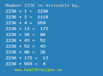 Number 2236 is divisible by the following numbers