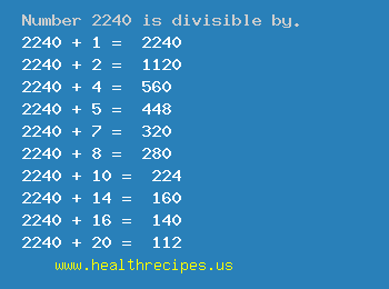 Number 2240 is divisible by the following numbers
