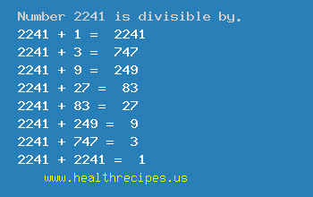 Number 2241 is divisible by the following numbers
