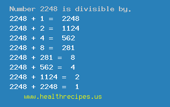 Number 2248 is divisible by the following numbers