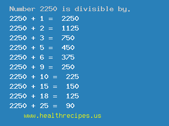 Number 2250 is divisible by the following numbers