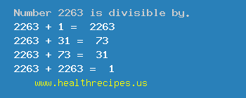 Number 2263 is divisible by the following numbers
