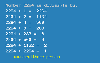 Number 2264 is divisible by the following numbers