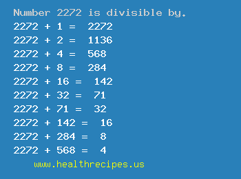 Number 2272 is divisible by the following numbers