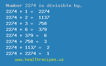 Number 2274 is divisible by the following numbers