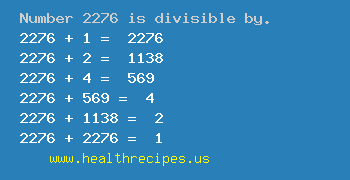 Number 2276 is divisible by the following numbers