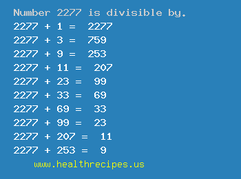 Number 2277 is divisible by the following numbers