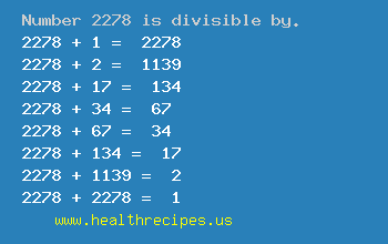 Number 2278 is divisible by the following numbers