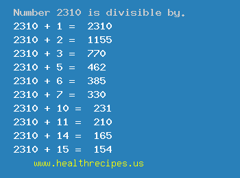Number 2310 is divisible by the following numbers