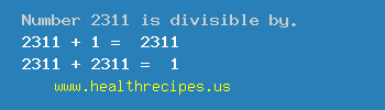 Number 2311 is divisible by the following numbers