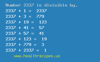 Number 2337 is divisible by the following numbers