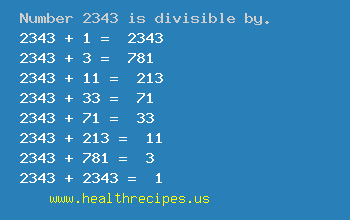 Number 2343 is divisible by the following numbers
