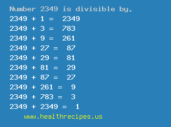 Number 2349 is divisible by the following numbers