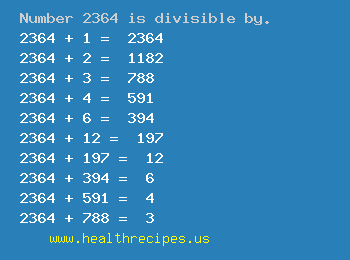 Number 2364 is divisible by the following numbers