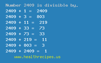 Number 2409 is divisible by the following numbers