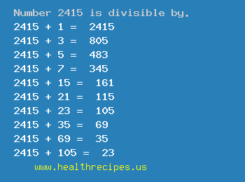 Number 2415 is divisible by the following numbers