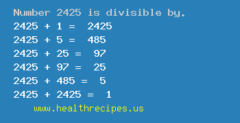 Number 2425 is divisible by the following numbers