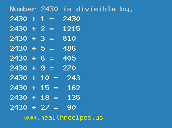 Number 2430 is divisible by the following numbers