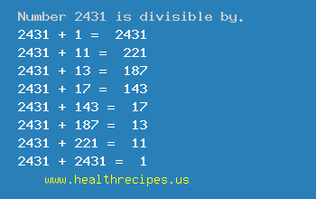 Number 2431 is divisible by the following numbers