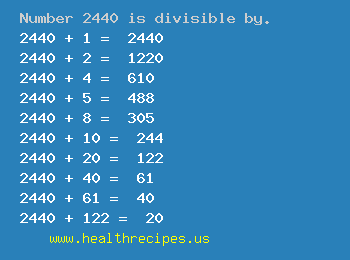 Number 2440 is divisible by the following numbers