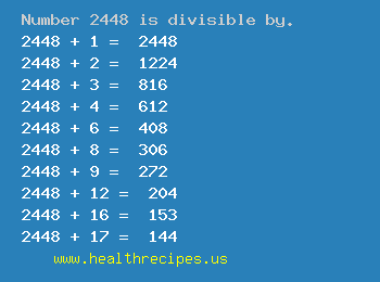 Number 2448 is divisible by the following numbers