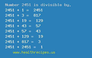 Number 2451 is divisible by the following numbers