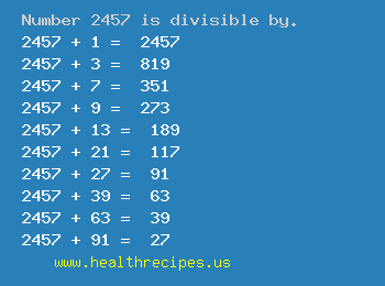 Number 2457 is divisible by the following numbers
