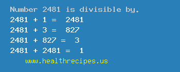 Number 2481 is divisible by the following numbers