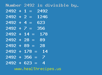 Number 2492 is divisible by the following numbers