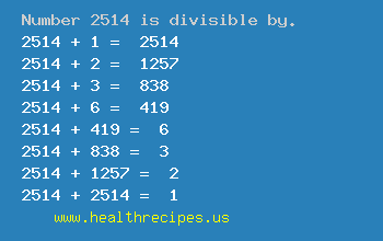 Number 2514 is divisible by the following numbers