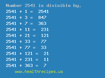 Number 2541 is divisible by the following numbers