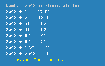 Number 2542 is divisible by the following numbers