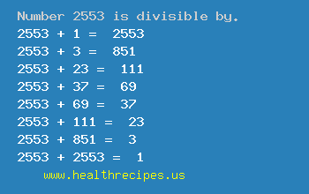 Number 2553 is divisible by the following numbers